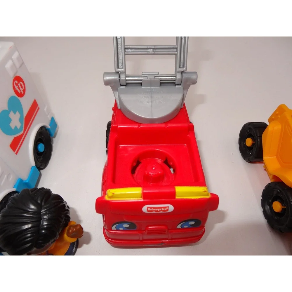 Fisher Price Little People Vehicle Lot of 5 Cars and 3 Figures Multi
